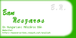 ban meszaros business card