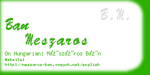 ban meszaros business card
